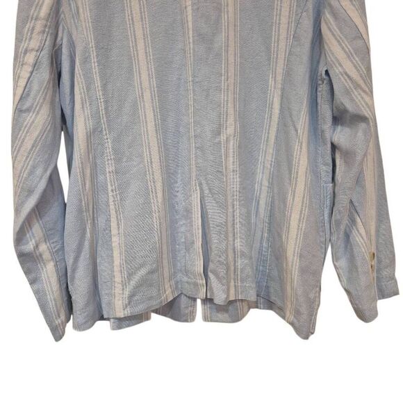 Caslon Women's Blue & White Striped Linen Blend Blazer Jacket NEW - Picture 6 of 10